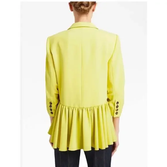 CINQ À SEPT Kourtney Ruffled Blazer Yuzu Size 6 - Picture 3 of 12